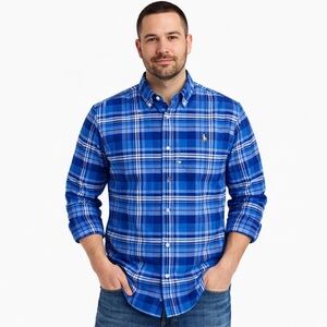 Ralph Lauren Plaid Slim fit Stretch Oxford Shirt Mens M